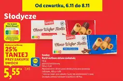 Lidl Rurki waflowe oblane czekoladą mleczną Sondey oferta