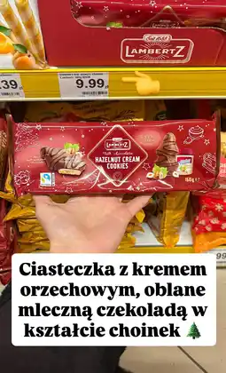 Dino Ciasteczka z kremem orzechowym oblane mleczną czekoladą Lambertz oferta