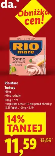 Lidl Tuńczyk różne rodzaje Rio Mare oferta