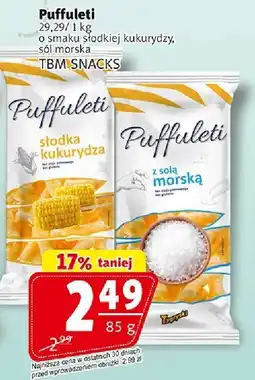 Prim Market Puffuleti o smaku kukurydzianej kukurydzy, sól morska TBM SNACKS oferta