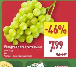 ALDI Winogrona zielone bezpestkowe oferta