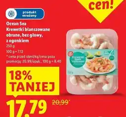 Lidl Krewetki białe blanszowane obrane bez głów z ogonkami Oceansea oferta