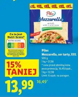 Lidl Ser mozzarella tarty Pilos oferta