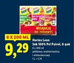 Lidl Sok jabłko + multiwitamina wieloowocowy Hortex Leon oferta