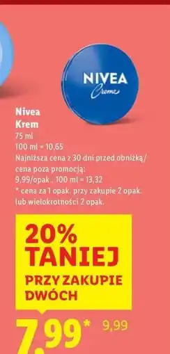 Lidl Krem do twarzy i ciała Nivea Creme oferta