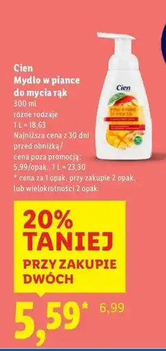 Lidl Mydło w piance mango Cien oferta