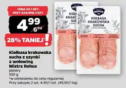Netto Kiełbasa krakowska sucha z szynki z wołowiną Mistrz Rohus oferta