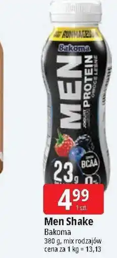 E.Leclerc Shake owoce leśne Bakoma Men Protein oferta