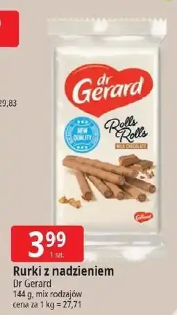 E.Leclerc Rurki waflowe rolls z kremem mlecznej czekolady Dr Gerard oferta