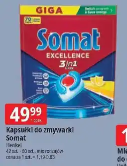 E.Leclerc Tabletki do zmywarki lemon Somat Excellence 3In1 oferta