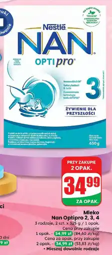 Dino Mleko Nan Optipro 2, 3, 4, 3 rodzaje, 2 szt. x 325 g Nestlé oferta