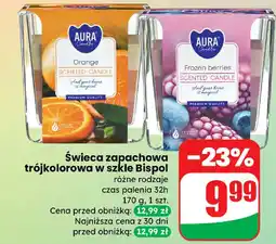 Dino Świeca zapachowa trójkolorowa w szkle Bispol oferta