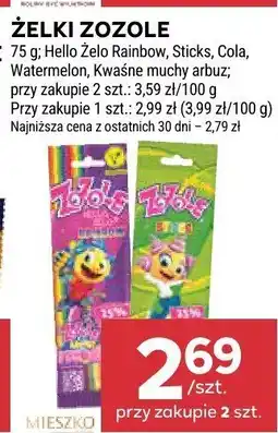 Stokrotka Żelki Zozole Hello Zelo Rainbow, Sticks, Cola, Watermelon, Kwaśne muchy arbuz Stokrotka oferta
