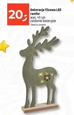 Dealz Dekoracja filcowa led renifer 45 cm oferta