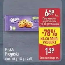 ALDI Ciastka z kawałkami czekolady Milka Pieguski oferta