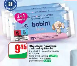 Dino Chusteczki nawilżane z witaminą E Bobini oferta