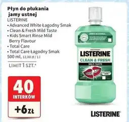 Intermarche Płyn do płukania ust mild berry Listerine Smart Rinse oferta