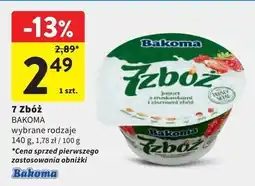 Intermarche Jogurt z truskawkami i ziarnami zbóż Bakoma 7 Zbóż oferta