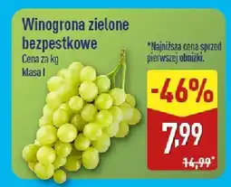 ALDI Winogrona zielone bezpestkowe Aldi oferta