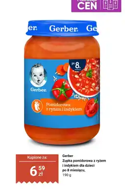 Biedronka Zupka pomidorowa z ryżem i indykiem dla dzieci Gerber oferta
