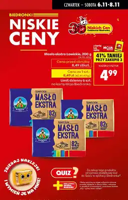 Biedronka Masło ekstra 200 g Łowicz oferta