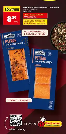 Biedronka Pstrąg wędzony na gorąco łagodny 100 g Marinero oferta