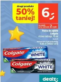 Dealz Pasta do zębów charcoal Colgate Advanced White oferta