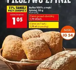 Biedronka Bułka 100 % z mąki żytniej 55 g oferta