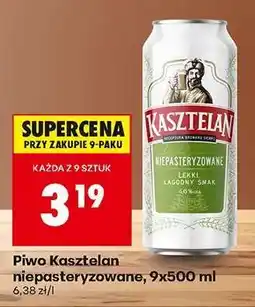 Biedronka Piwo Kasztelan niepasteryzowane, 9x500 ml oferta