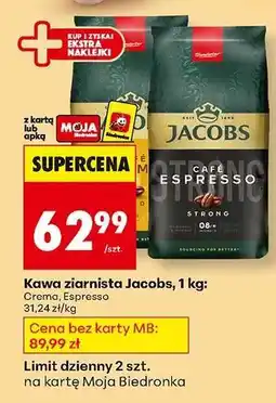 Biedronka KAWA ZIARNISTA JACOBS 1 KG oferta