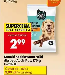 Biedronka Snacki nadziewane rolki dla psa Activ Pet, 175 g oferta