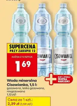 Biedronka Woda mineralna Cisowianka, 1,5 l oferta