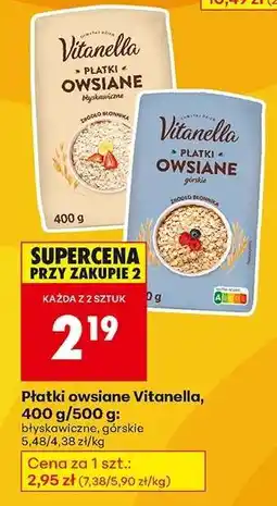 Biedronka Płatki owsiane Vitanella, 400 g/500 g oferta