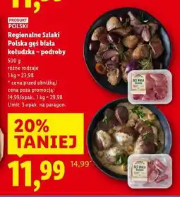 Lidl REGIONALNE SZLAKI Polska gęś biała kołudzka – podroby oferta