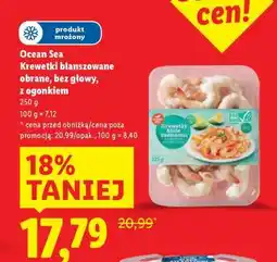 Lidl Ocean Sea Krewetki blanszowane obrane, bez głowy, z ogonkiem oferta