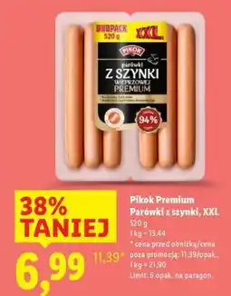 Lidl PIKOK PREMIUM Parówki z szynki, XXL oferta