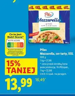 Lidl Pilos Mozzarella Ser tarty, XXL oferta