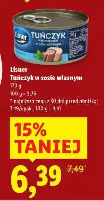 Lidl Lisner Tuńczyk w sosie własnym oferta