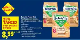 Lidl Bobovita Porcja Zbóż Kaszka zbożowa mleczna lub mleczna owsiana z ryżem oferta