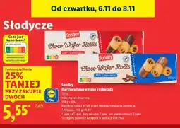 Lidl Sondey Rurki waflowe oblane czekoladą oferta