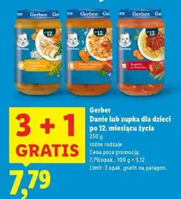 Lidl Gerber Danie lub zupka dla dzieci po 12. miesiącu życia oferta