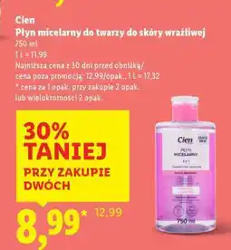 Lidl Cien Płyn micelarny do twarzy do skóry wrażliwej oferta