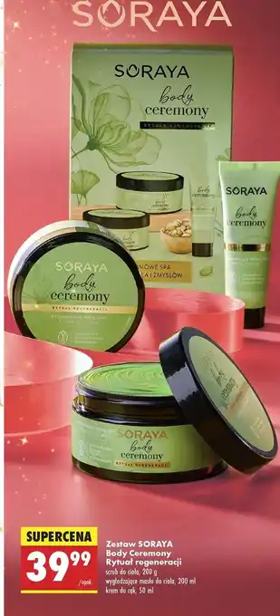 Zestaw w pudełku body ceremony: masło do ciała 200 ml + scrub g krem rak 50 Soraya