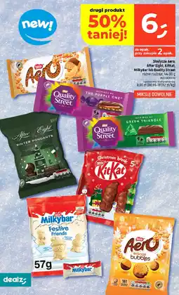 Dealz Słodycze Aero, After Eight, KitKat, MilkyBar lub Quality Street różne rodzaje, 44-90 g Dealz oferta