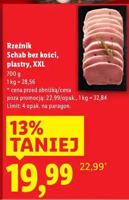 Lidl Schab bez kości, plastry XXL Rzeźnik oferta