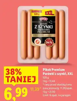 Lidl Parówki z szynki XXL Pikok Premium oferta