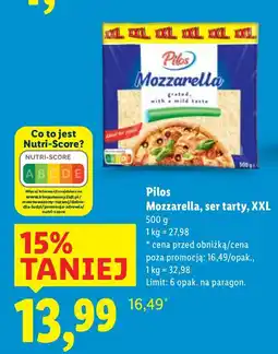 Lidl Ser mozzarella tarty XXL Pilos oferta
