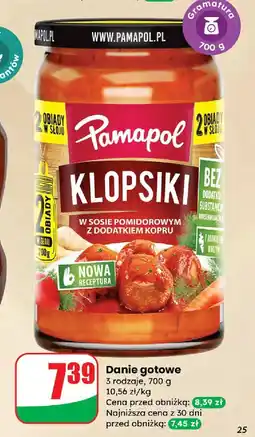 Dino Klopsiki w sosie pomidorowym z dodatkiem kopru Pamapol oferta