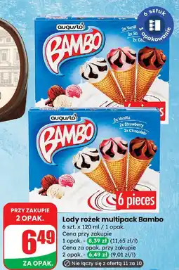 Dino Lody rożek multipack 6 szt. wanilia-truskawka-czekolada Bambo oferta