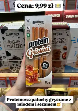 Intermarche Paluszki gryczane proteinowe Grissini z miodem i sezamem Glutenex oferta